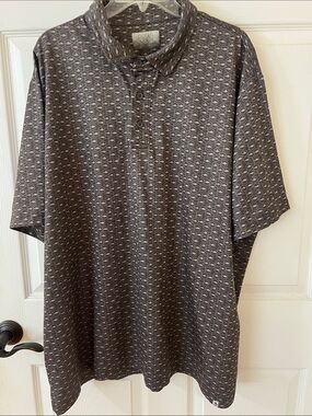 Ocean Coast Men's Gray Patterned Polo